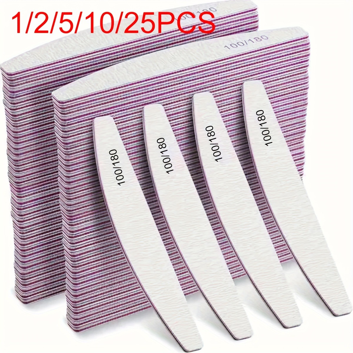 Nail File Titanium - Meia lua 1/2/5/10/25/50 pçs arquivo de