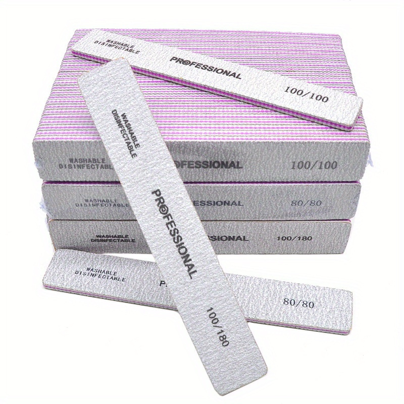 Nail File Titanium - Lixa Reta para Unhas 80/100/180/240 Grãos,