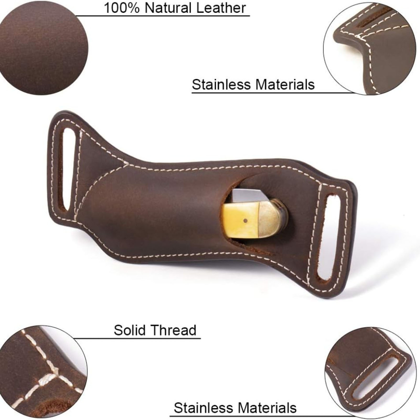 1 Pacote de Estojo de Couro pa - Leather Edc. Carry Pouch avaliação e preço