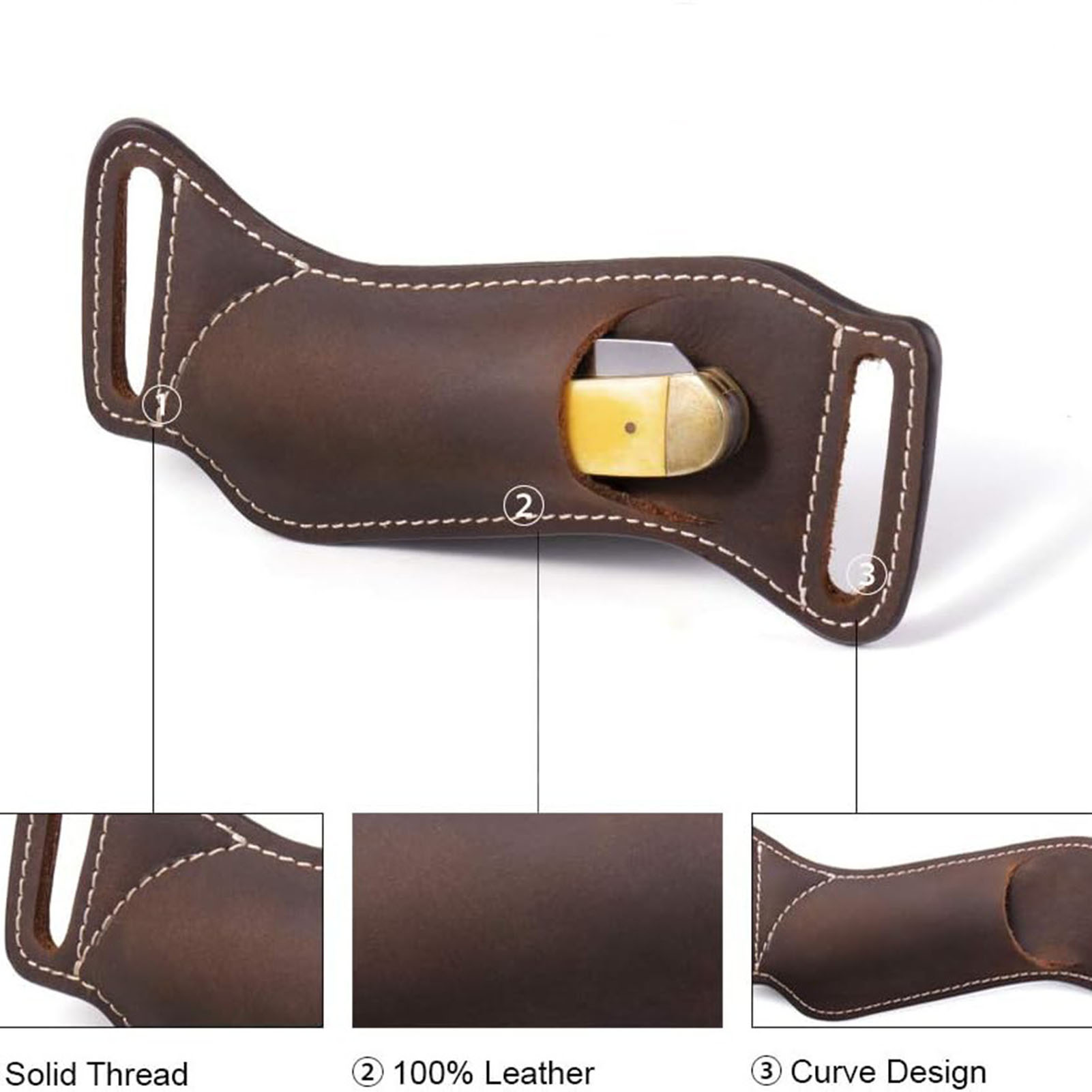 1 Pacote de Estojo de Couro pa - Leather Edc. Carry Pouch avaliação e preço